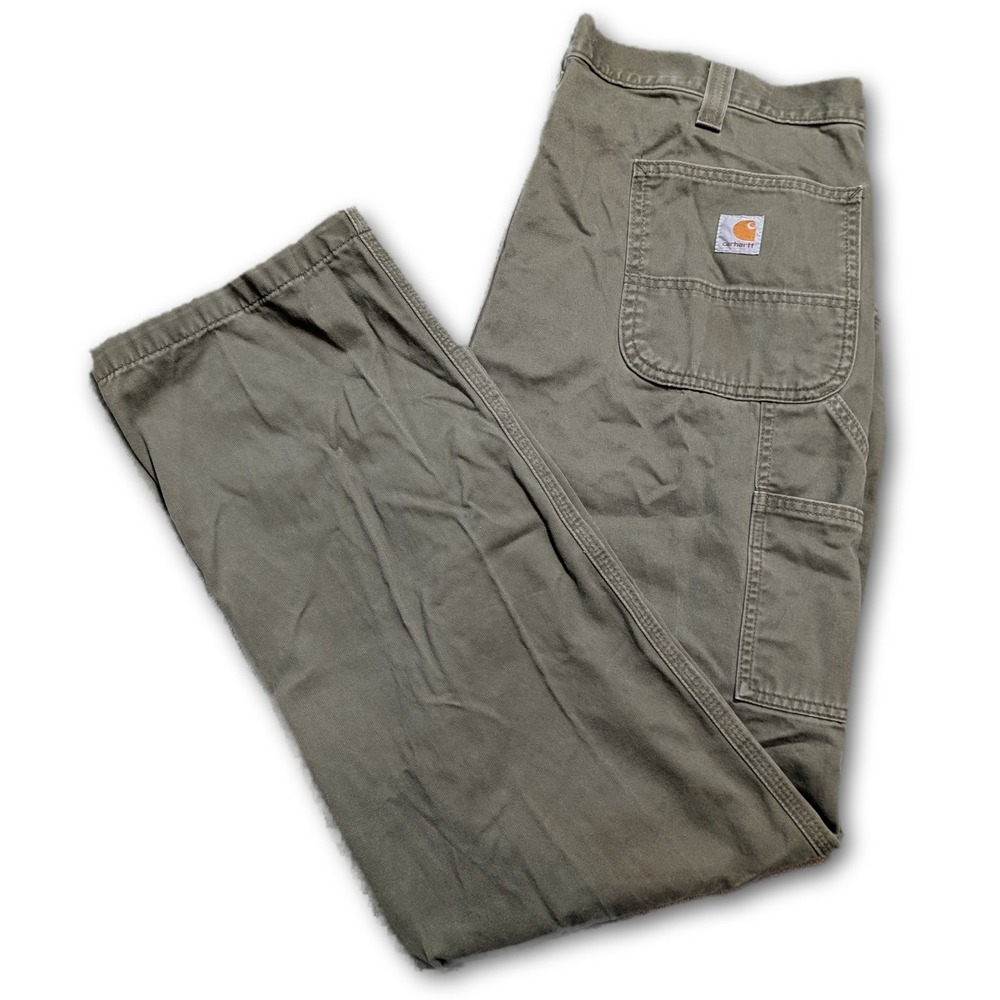Carhartt Mens Pants BN0324-M Olive 40x34 Relaxed Fit Twill Utility Work Pant